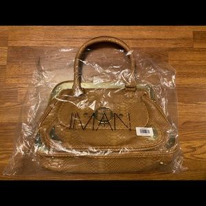 New IMAN Satchel with gold accents